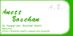 anett boschan business card